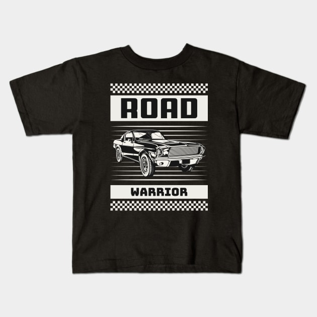 Road Warrior Muscle Car Kids T-Shirt by Tip Top Tee's